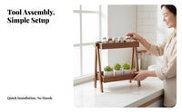 2-Tier Collapsible Shelf Installationno-Assembly 2-Tier Plant Stand Foldable