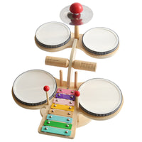 Wooden Cat Multi-Functional Music Table, Educational Drum Toy for Kids 4-6 Years