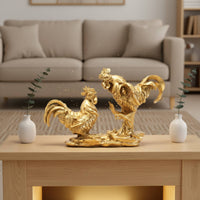 Realistic Cock Statue Hand-Painted Home Decor Collectible for Wine Cabinet