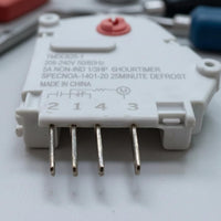 208-240V Refrigerator Defrost Timer 50/60Hz White Plastic Defrost Timer Red Knob Appliance Part