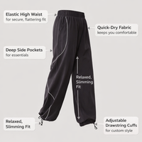 Ladies Trousers for Women UK with High Waist and Quick Dry Nylon Material, Tapered Joggers for Gym and Running, Work