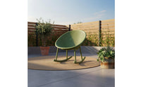 Minimalist Aesthetic Nordic Bowl Seat Rocker Ergonomic Design Modern Sled Rocking Chair Heavy Duty Single Lounge Rocker Weatherproof for Living Room, Bedroom, Balcony, Patio