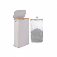 Slim Laundry Hamper with Lid Waterproof Oxford Cloth for Bedroom, Bathroom