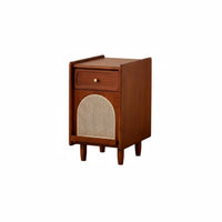 Narrow Rattan Bedside Cabinet Vintage design Narrow Rattan Nightstand for Hallway