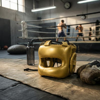 Boxing Headgear Molded Shape Full-Face Boxing Helmet Stitching Detail