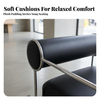 Curved Frame Armchair Modernist Inspired Upholstered Armchair Modern Minimalist Comfortable Cushioning for Boutsideique