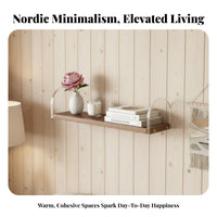 Floating Shelf with Acrylic Brackets Nordic Design Wall Decor Space Saving
