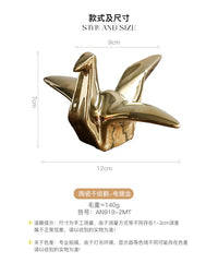 跨境新品欧式简约陶瓷千纸鹤摆件家居酒店样板间轻奢创意工艺装饰