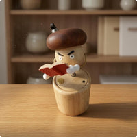 Acorn-Reading Character Natural Finish Room Decoration Cylindrical Base