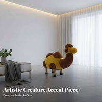 Camel Stool creature Shape paddinged Accent Seat whimsy-filled Design for browsing corner