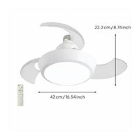 E27 Socket Fan Light 3 Color Dimming LED Fan Light No Flicker for Living Room