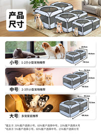 宠物帐篷方形屋折叠猫房产房幼犬狗房猫怀孕双房连通春待产房车载