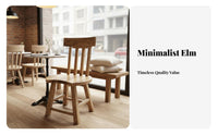 Wooden Armchair with Backrest Sturdy Wood Construction Indoor Furniture Traditional Design Minimalist Design for Kitchen