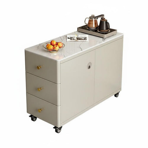 Rolling End Table with Wheels Rolling Refreshment Station Mobile Design Household Furniture for Homeowners, Office Workers, Living Room, Small Areas