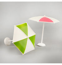 Miniature Dollhouse Pool Set with Swim Ring, Palm Tree, Umbrella, and Beach Chair - Toy Accessories