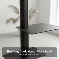 Rotating Bookshelf Unit Modern Industrial Design Vertical Rotating Shelf