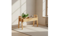 Rectangular Plant Tray with Legs Compact Wooden Plant Stand Decorative Flower Pot Holder for Living Room