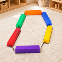 Kids' Balance Beam Set, 6-piece Coordination Toy with 4 Flat and 2 Slanted Planks, Non-slip Balance Beams for Kindergarten and Garden