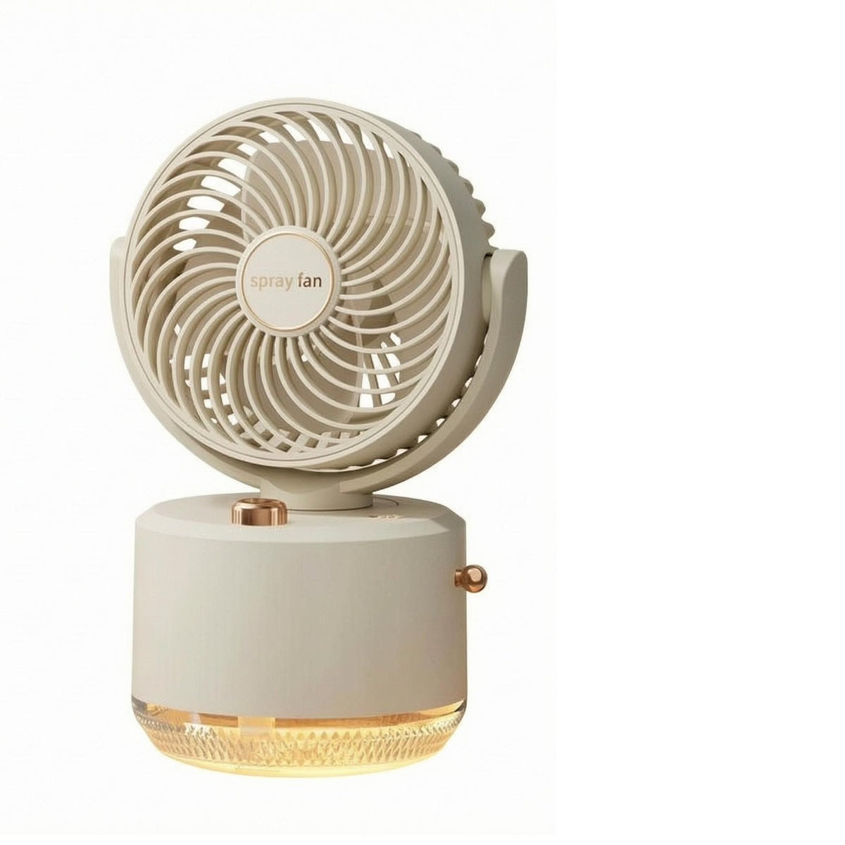 Desktop Cooling Fan Humidifier Top-Fill USB Humidifier Fan Textured Lighted Section for Office Desk