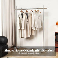 Single Rail Clothing Rack Sturdy Duty Clothes Stand Stable Base Minimalist Design for Retailers, Fitting Area, Bedroom, Entryway