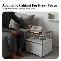 configurable Cube unit Modern Design Bedside Table Minimalist and appearance Nightstand for Apartment Dwellers, Homeowners, Bedroom, Living Room, Entryway