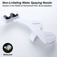 Non-Electric Bidet Toilet Seat Attachment with Dual Spray, Cold Water Only