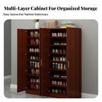 1 Wooden Shoe Storage Cabinet Space Saving Footwear Storage Large Capacity Entryway Organizer Adjustable Shelving Suitable for Student Dorm Room Homeowner Hallway Balcony Bedroom