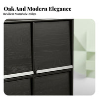 Multi-Compartment Shelf Modernist Design Low Height Shelving Unit Full Wood Construction Versatile Design for Homeowners, Study