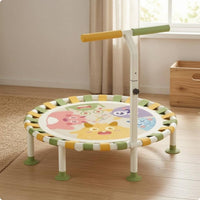 Adjustable Height Children's Trampoline Metal Frame Kids Trampoline Wide Feet for Home