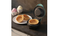 Multi-Functional Mini Waffle Bowl Creator Non-Stick Ice Cream Bowl Press Easy Cleanup Electric Fluted Cake Creator for Dessert, Party