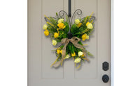 Artificial Flower Hanger Easy to Hang Iron Frame Flower Hanging Handmade Butterfly Shaped Wreath for Porch