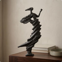 Cast Iron Sculpture Rectangular Base Abstract Sculpture Modern Design House Decoration for Living Room