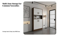 Space Saving Shoe Storage Cabinet Stable Structure Hallway Shoe Cabinet Sturdy Construction Household Furniture Adjustable Shelves for Families, Homeowners, Apartment Dwellers, Home, Living Room, Bedroom, Closet