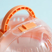 Portable Hamster Cage and Small Pet Carrier, Round Shape Travel Hamster Cage with Transparent Lid, Outdoor Use Small Pet Travel Carrier Case