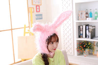 Cute Plush Rabbit Ears Hat with Long Fur for Photo Props
