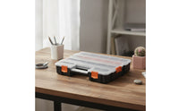 Tool Box with Transparent Lid Compartmented for DIYers