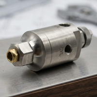 Stainless Steel Two-Fluid Mist, Gas-Water Mixing Nozzle, Industrial Spray Head,  #variant:Fan-shaped Air Atomizing Nozzle with Silencer