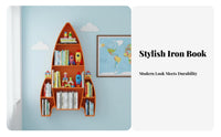 Creative Shape Spacecraft-Shaped Bookcase Child-Friendly Design children's Furnishing Space-Saving Wall-Mounted Shelf Long-Lasting for Toddlers, Teachers, Educators, Kindergarten, Playroom, Classroom, Reading Nook