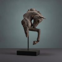 Horse Head Sculpture Weathered Equine Head Statue Naturalistic Tabletop Decor for Lobby