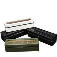 Watch Box with PU Leather and Metal Frame, Glass Top, Storage and Display Packaging
