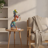 Horse Figurine Graffiti Horse Statue Rearing for Bookshelf