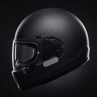 Matte Black Full-Headgear | Low-Profile, Carbon Fiber Helmet, for Street Riding