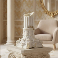 Column Vase Embossed Pedestal Vase Architectural for Living Room, Showroom