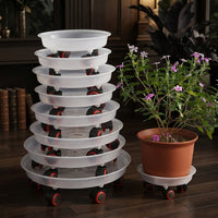 Heavy Duty Plant Stand with Swivel Casters, Plant Pot Tray and Stand, Floor Standing Indoor Outdoor Support for Large Potted Plant