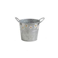 Galvanized Planter Bucket Decorative Plant Container Tabletop