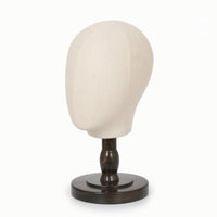 Freestanding Fabric Mannequin Head with Wooden Stand Countertop Mannequin Head with Wood Base Sturdy Hat Display Long-Lasting for Boutiques, Vanity