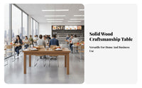 Easy to Clean Carbonized Wood Restaurant Table Thickened Tabletop Solid Wood Dining Table Stain Resistant Household Furniture Waterproof for Cafe Owners, Families, Homeowners, Quick-Service Shop, Cafeteria, Kitchen, Home