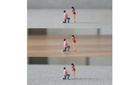 Miniature Figure Pair Painted Display Doll Compact Scale Model for Dioramas, Scene Decoration