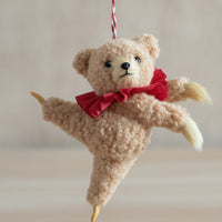 Soft Toy Decoration Ornament Curly-Textured Bear Ornament with Festive for Collectors, Ballet Lovers, Christmas Tree, Backpacks, Nursery