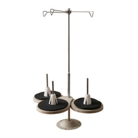 Overlock Thread Stand Textured Pads Three-Spool Thread Stand Beige and Silver
